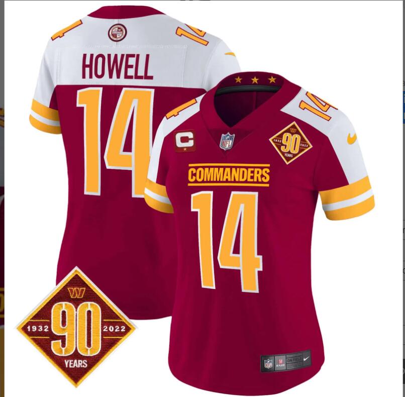 Women Washington Commanders #14 Howell 2024 NFL Nike red jerseys